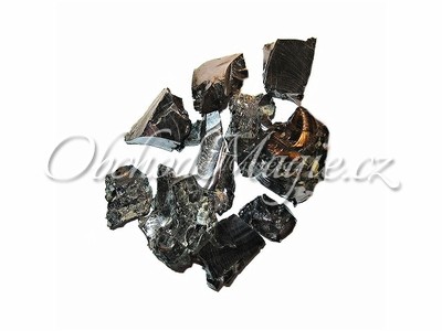 Krystaly, drůzy a surové kameny-ŠUNGIT, ELITNÍ, kousky, sáček 100 g