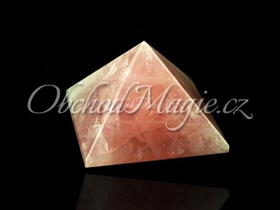 Pyramidy-PYRAMIDA, RŮŽENÍN,  broušená, 4 cm