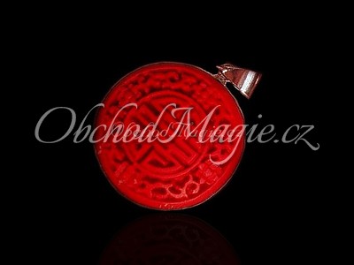Amulety ochrana -DISK, přívěsek, korál červený 