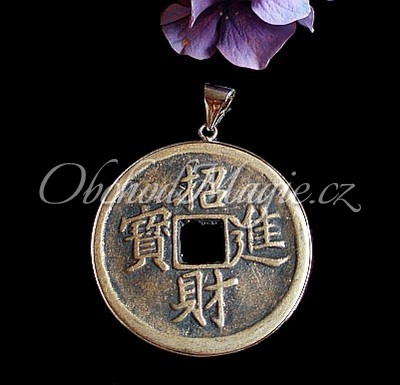 Amulety hojnost -Čínská mince štěstí - osm trigramů