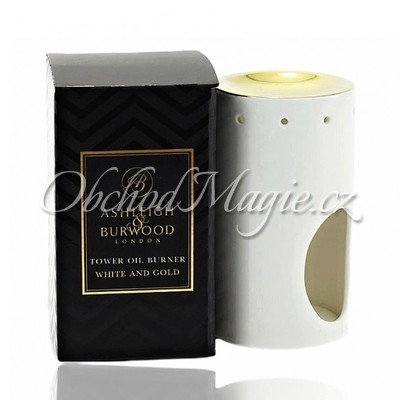 Luxusní aromalampy-ASHLEIGH & BURWOOD keramická aromalampa WHITE & GOLD